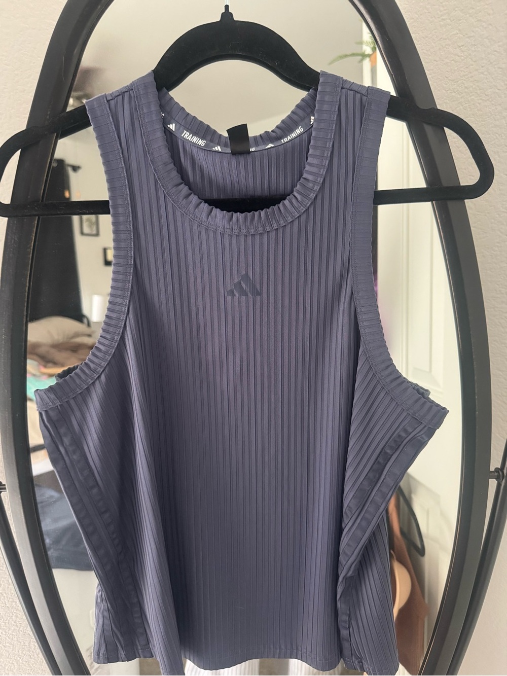 Adidas Women’s Ribbed Tank Top in Blue